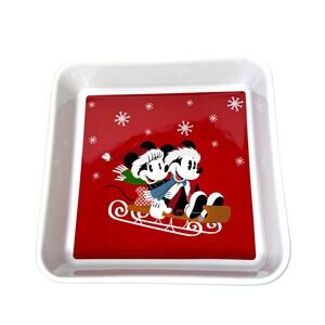 Disney Mickey and Minnie Christmas Baking Casserole Dish Festive Cheer Sleigh